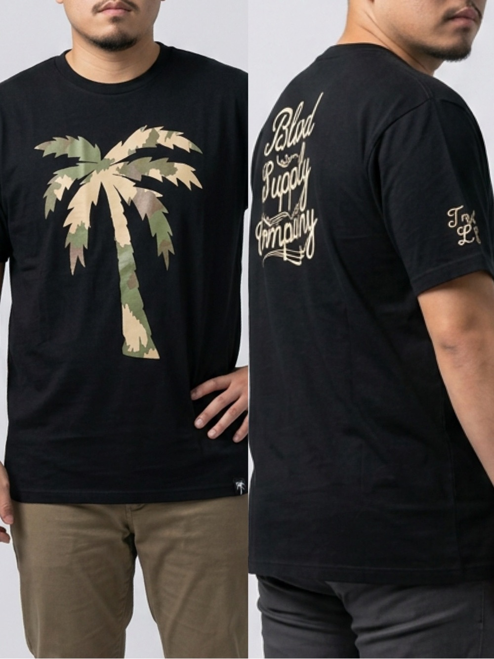BLVD Camo Palm Tree "Tree Life" Graphic T-Shirt Men's Size XL Black
